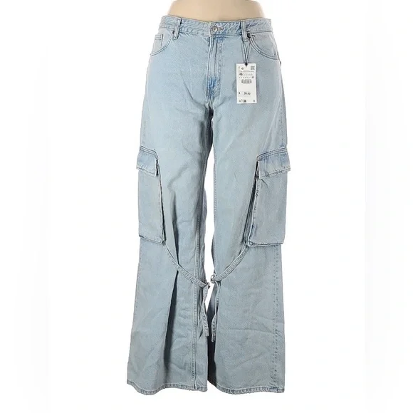 Zara size 14 Cotton Wide Leg Jeans - Picture 1 of 5